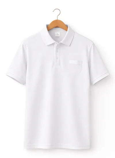 White Polo T-Shirt Pakistan | Signature Essential Premium Cotton Collared Tee
