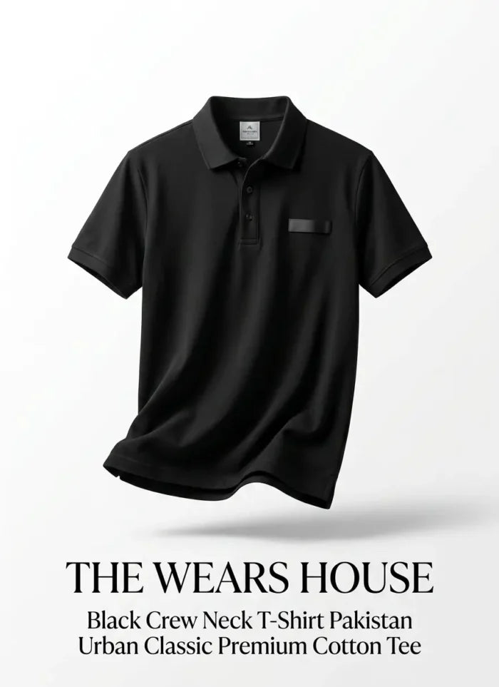 Black crew neck t-shirt for men Pakistan – The Wears House